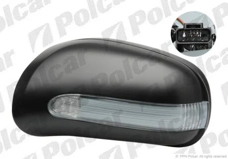 Корпус дзеркала зовнішнього правий, MERCEDES S W220,98- Polcar 502555PM