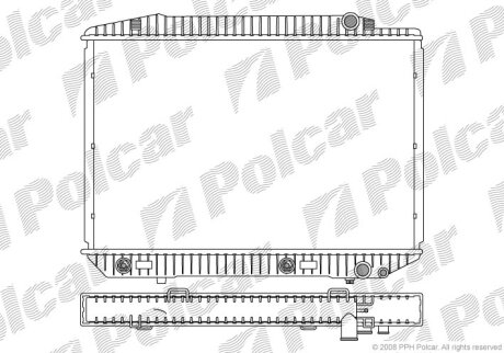 Радіатор охолодження, KLASA S (W126), 10.7 Polcar 5026084