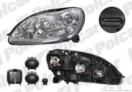 Фара основна, MERC.W220 (S-KL),03- Polcar 5030090E