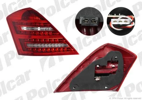 Ліхтар задній S-KLASSE (W221), 09- Polcar 503287E