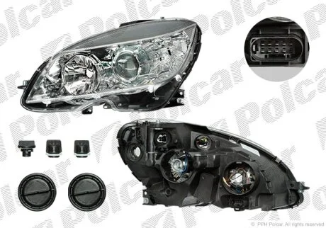 Фара основна, C-KLASSE (W204), 07- Polcar 5070101U