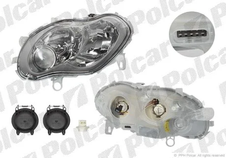 Фара основна, FORTWO COUPE/CITY Polcar 5095101E