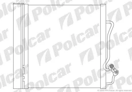 Радіатор кондиціонера (з осушувачем) Smart Cabrio,City-Coupe, Crossblade,Fortwo 0.6/0.8 CDI 99-07 Polcar 5095K8C1