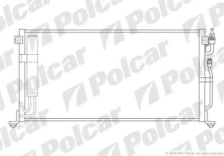 Радіатор кондиціонера MITS. LANCER 09.03- Polcar 5233K8C1