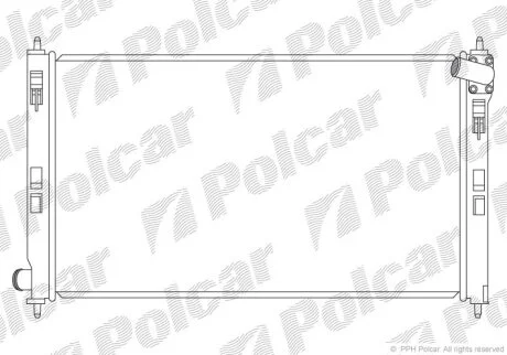 Радіатор охолодження двигуна Peugeot 4007/ Mitsubishi ASX/Lancer 1.6-3.0 08- Polcar 5234081