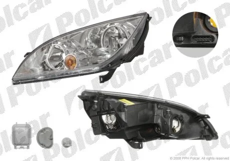 214-1182L-EM, MN186255 ФАРА L Н7, Н7 С ЭЛ. КОР. Polcar 5241091E