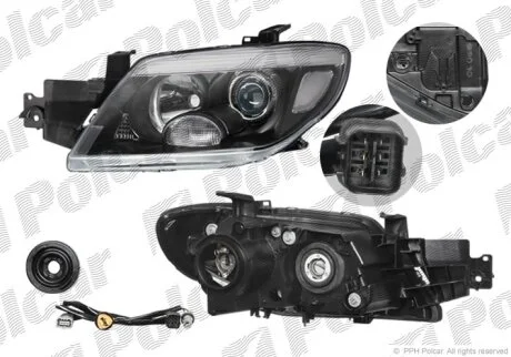 Фара основна, MITS. OUTLANDER, 04- Polcar 5265091E