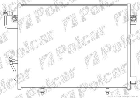Радіатор кондиціонера, MITSUB.PAJERO, 00- Polcar 5274K81K