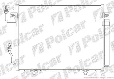 PAJERO 00--06, (15,5, 15,5) радиатор кондиционера Polcar 5274K8C1