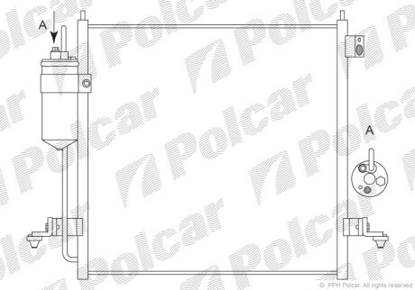 Радіатор кондиціонера, MITSUBISHI L200, 06- Polcar 5279K81K