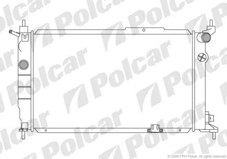 Радіатор охолодження, ASTRA F sedan (T92), Polcar 5507085
