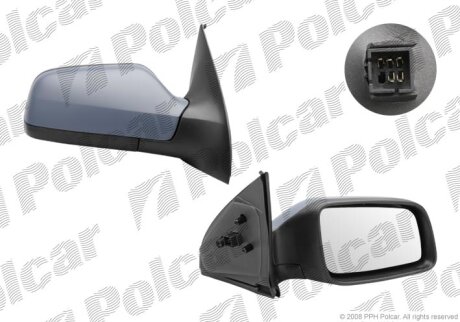 Дзеркало зовнішнє правий OPEL ASTRA II 3.98- Polcar 5508524M