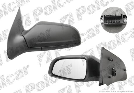 Дзеркало зовнішнє правий, OPEL ASTRA 04- 5D Polcar 5509524M