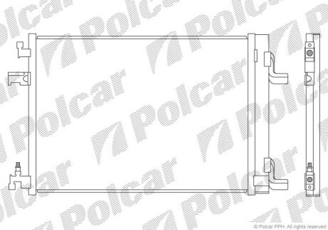 Радіатор кондиціонера, Opel Astra J, 09- Polcar 5511K81K