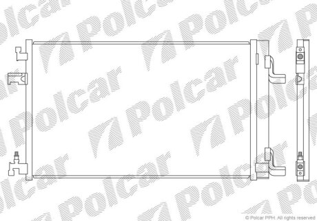 Радіатор кондиціонера, OPEL ASTRA J, 09- Polcar 5511K82K