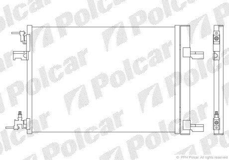 Радіатор кондиціонера, Opel Astra J, 09- Polcar 5511K8C1S