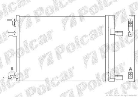 Радіатор кондиціонера, Opel Astra J, 09- Polcar 5511K8C1S