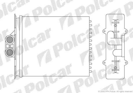 Теплообмінник (опал. салона) Opel Vectra B (+AC) Polcar 5516N82