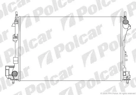 Радіатор охолодження Fiat Croma Opel Signum, Vectra C Saab 9-3, 1.8-3.2 04.02- Polcar 551808A2