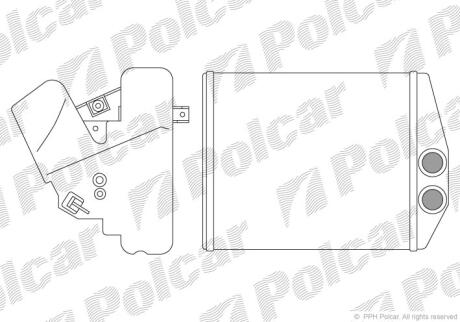 Радіатор пічки Opel Vectra C 02/Fiat Croma 05-/Saab 9-3 02- Polcar 5518N82