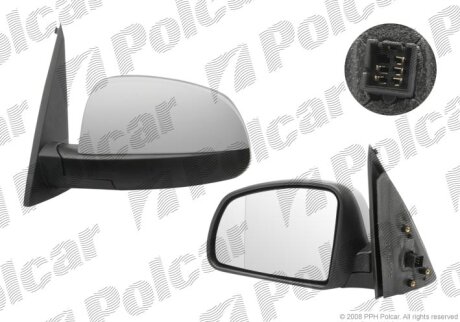 Дзеркало зовнішнє правий, OPEL MERIVA, 03- Polcar 5559524M