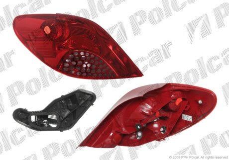 Ліхтар задній, PEUGEOT 207 Polcar 5724880E