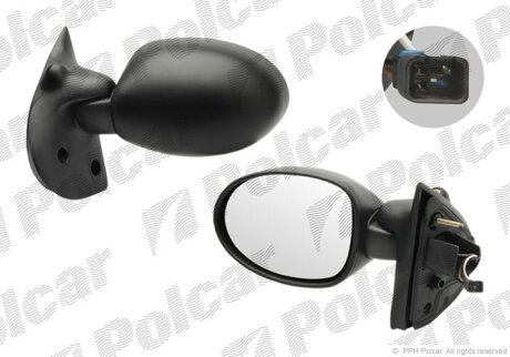Дзеркало зовнішнє лівий, RENAULT TWINGO I -98 Polcar 6003514M