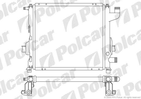 Радіатор охолодження, TWINGO II 98- Polcar 6004082