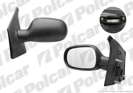 Дзеркало зовнішнє правий, R MEGANE SCENIC Polcar 6007525M