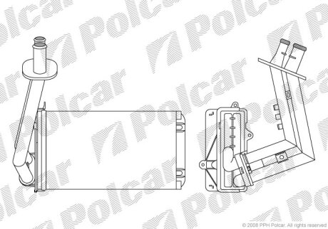 Радіатор обігріву, MEGANE SCENIC 96- Polcar 6007N81