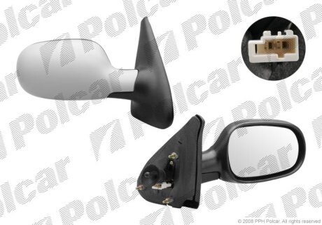 Дзеркало зовнішнє правий, RENAULT MEGANE 99- Polcar 6011521M