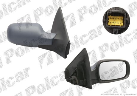 Дзеркало зовнішнє правий, RENAULT MEGANE II Polcar 6012524M
