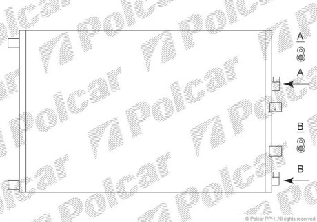 Радіатор кондиціонера, Renault Megane II, 03- Polcar 6012K8C2S