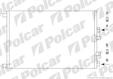 Радіатор кондиціонера, Renault Megane II, 03- Polcar 6012K8C2S
