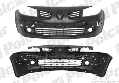 Бампер передній MEGANE II 06-08 Polcar 6013074J