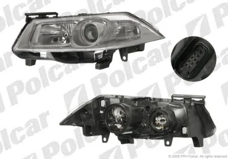 Фара основна, MEGANE II 06-08 Polcar 6013090E