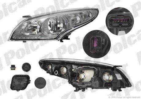 Фара основна MEGANE III, 10.08- Polcar 601410U