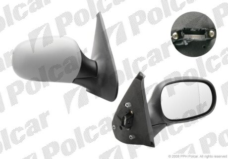 Дзеркало зовнішнє правий, RENAULT CLIO 98- Polcar 6015525M