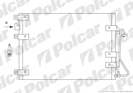 Радіатор кондиціонера, RENAULT CLIO II, 99- Polcar 6015K8C2S