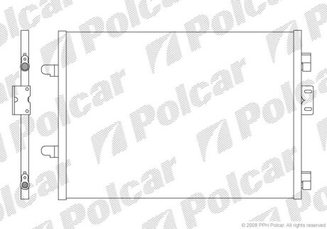 Радіатор кондиціонера, RENAULT CLIO II, 01- Polcar 6016K81X