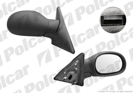 Дзеркало зовнішнє правий, RENAULT LAGUNA Polcar 6032524M