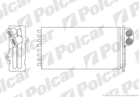 Радіатор обігріву, SAFRANE 92- /96- Polcar 6033N81