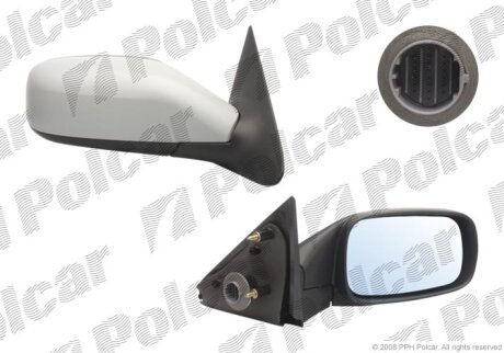 Дзеркало зовнішнє правий, RENAULT LAGUNA 01- Polcar 6037525M