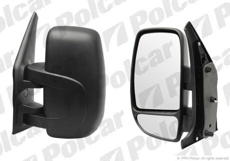 Дзеркало зовнішнє лівий, RENAULT MASTER, 03- Polcar 6042511M