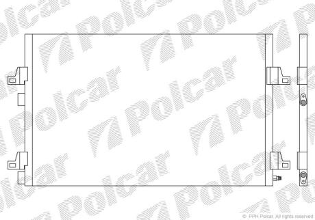 Радіатор кондиціонера (з осушувачем) Renault Espace 2.0/3.0/1.9-3.0dCi 03- Polcar 6052K8C2