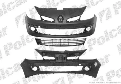 Бампер передній, CLIO III, 05-09 Polcar 6055072J