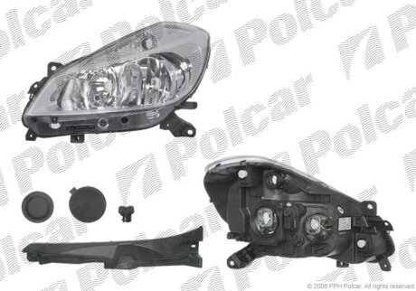 Фара основна, CLIO III, 05-09 Polcar 6055093E