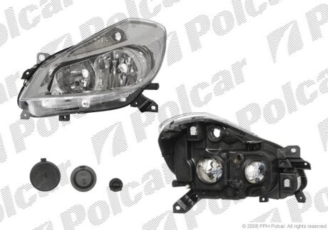 Фара основна, CLIO III, 05-09 Polcar 605509V