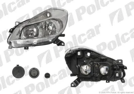 Фара основна, CLIO III, 05-09 Polcar 605510V