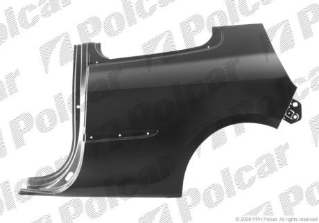 Крило заднє лівий CLIO III, 05-09 Polcar 605583